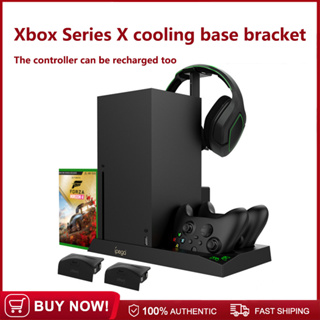 ฐานพัดลมระบายความร้อน PG-XBX013 Xbox Series X เหมาะสําหรับ XSX ที่จับแบตเตอรี่คู่ Type-C พร้อมที่วางหูฟัง