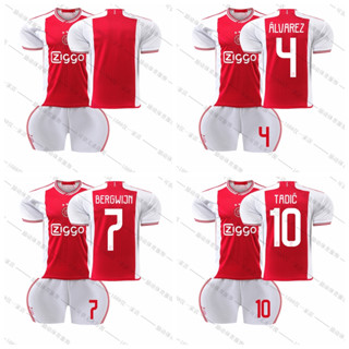 เสื้อกีฬาแขนสั้น ลายทีมชาติฟุตบอล Ajax Alvarez Bergwijn Tadic 2023-24 ชุดเหย้า สําหรับเด็ก และผู้ใหญ่