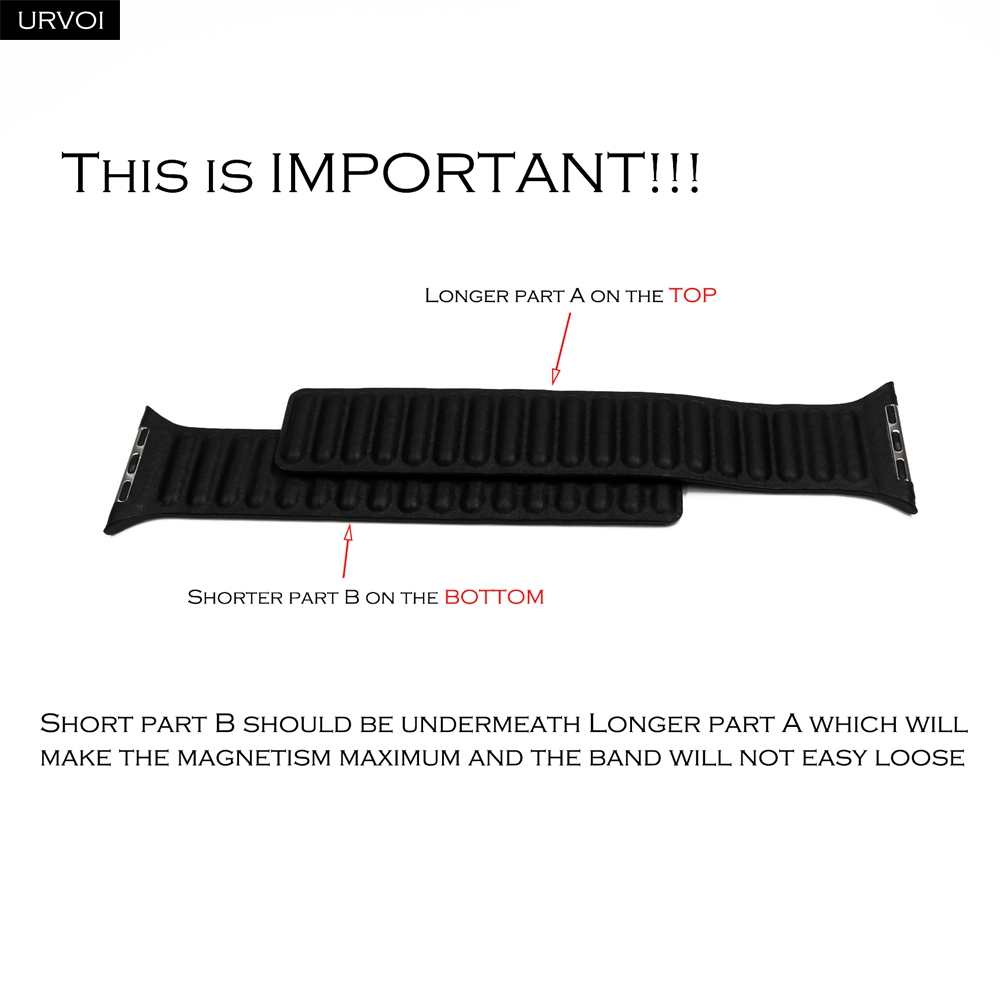 URVOI ลิงค์แม่เหล็กสําหรับ Apple Watch FineWoven band สําหรับ iwatch series 9 8 7 6 SE54321 สายรัดแม่เหล็ก loop buckle 41 มม.45 มม.49 มม.