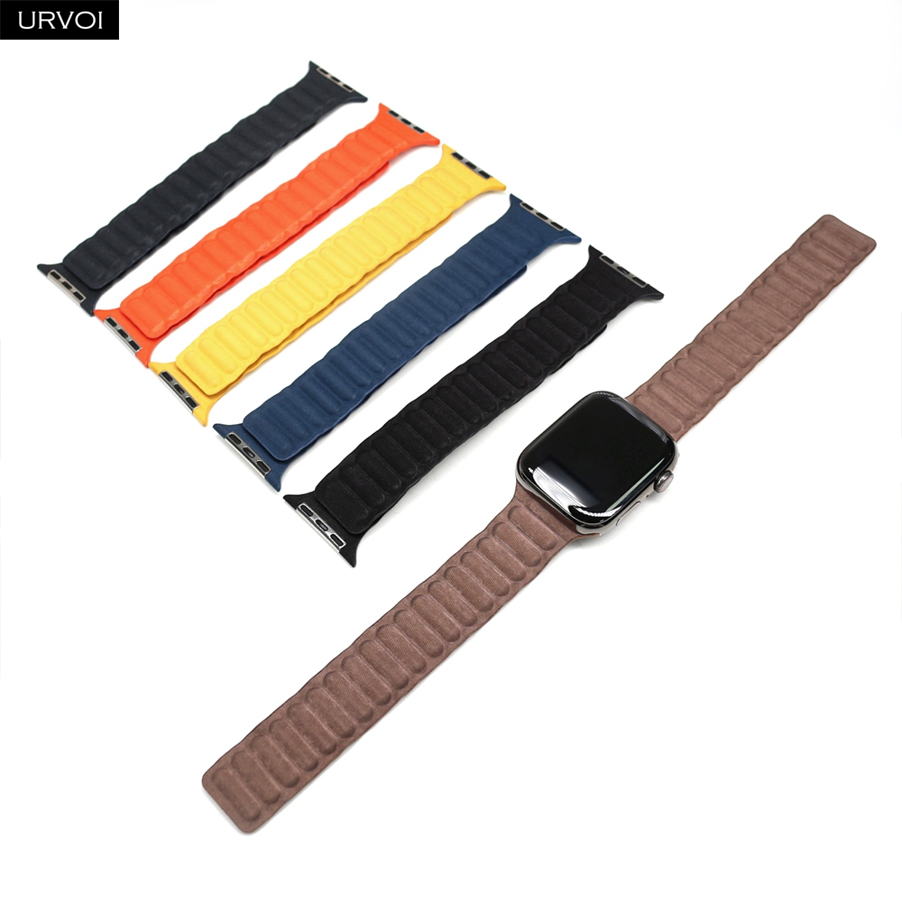 URVOI ลิงค์แม่เหล็กสําหรับ Apple Watch FineWoven band สําหรับ iwatch series 9 8 7 6 SE54321 สายรัดแม่เหล็ก loop buckle 41 มม.45 มม.49 มม.