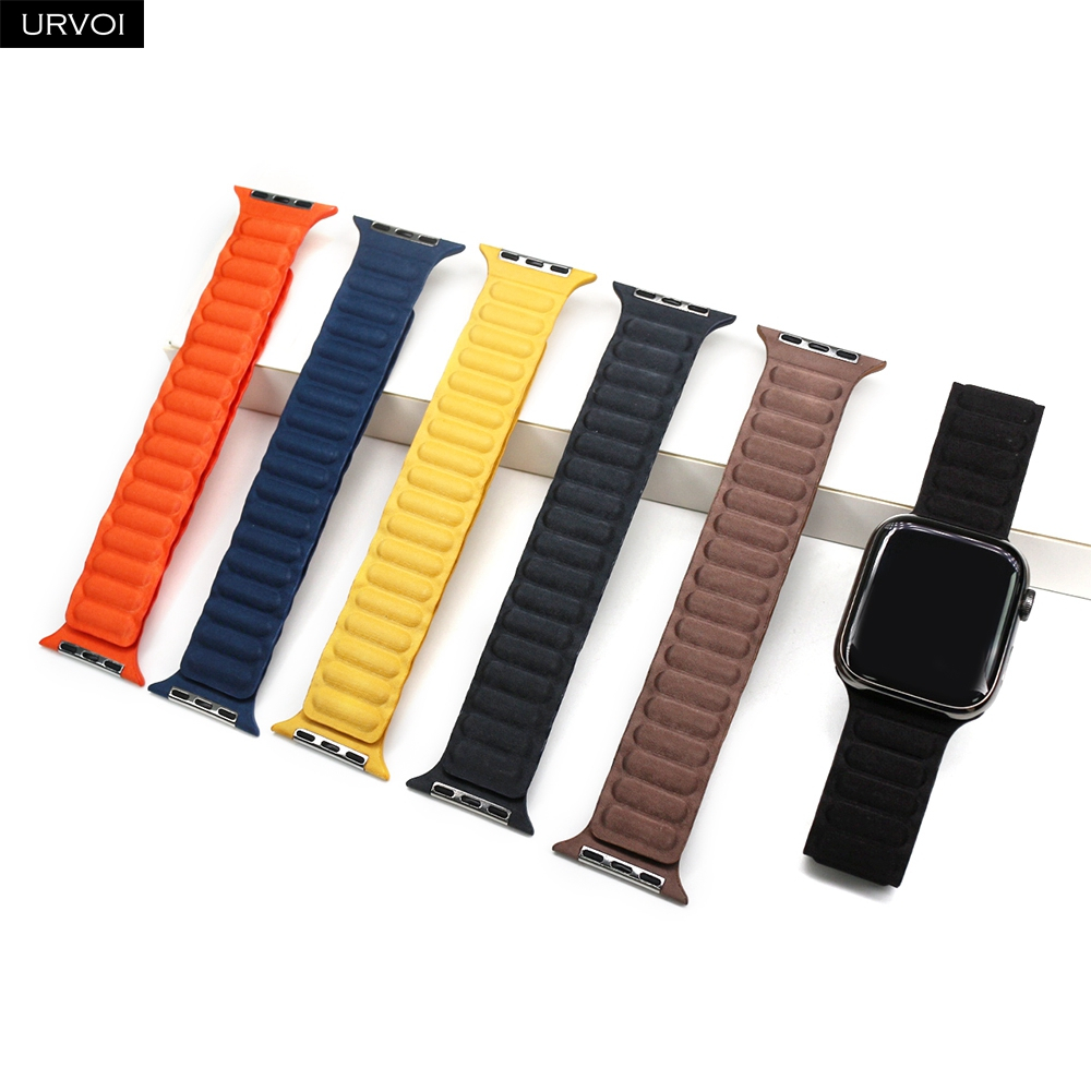 URVOI ลิงค์แม่เหล็กสําหรับ Apple Watch FineWoven band สําหรับ iwatch series 9 8 7 6 SE54321 สายรัดแม่เหล็ก loop buckle 41 มม.45 มม.49 มม.
