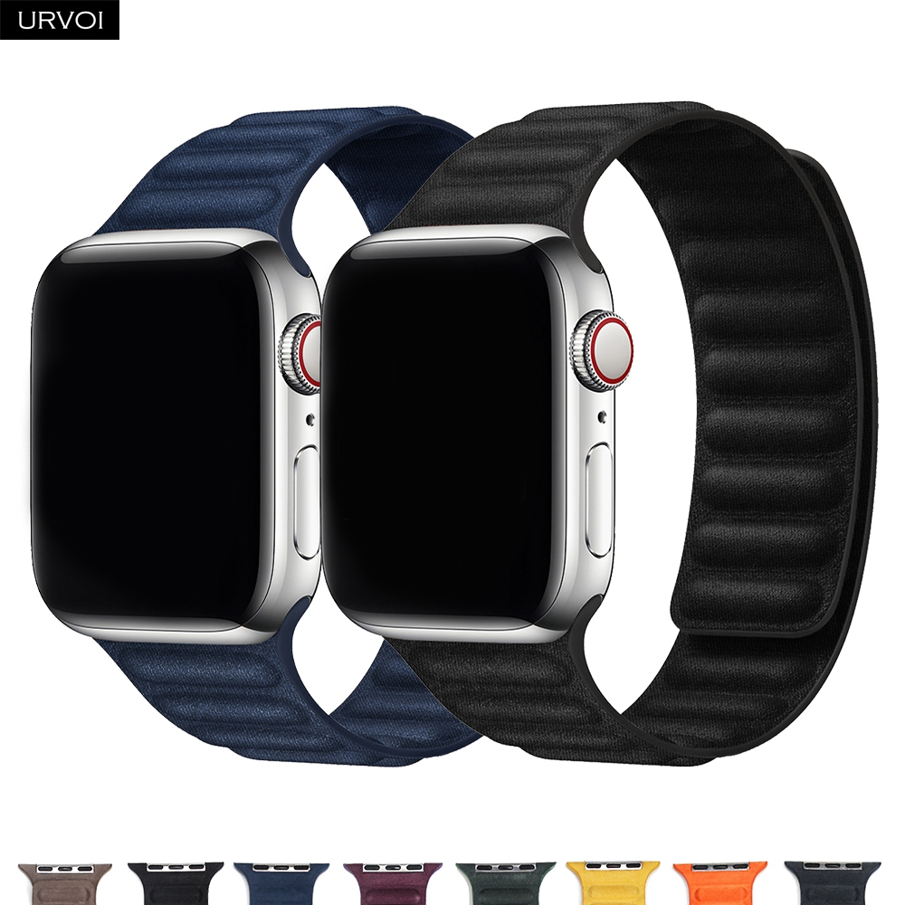 URVOI ลิงค์แม่เหล็กสําหรับ Apple Watch FineWoven band สําหรับ iwatch series 9 8 7 6 SE54321 สายรัดแม่เหล็ก loop buckle 41 มม.45 มม.49 มม.