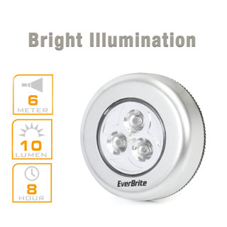 Everbrite โคมไฟ LED 3 ดวง ขนาดเล็ก แบบไร้สาย สําหรับติดตกแต่งผนังบ้าน ตู้เสื้อผ้า