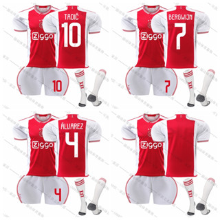 เสื้อกีฬาแขนสั้น ลายทีมชาติฟุตบอล Ajax Alvarez Bergwijn 2023-24 Season ชุดเหย้า สําหรับเด็ก และผู้ใหญ่