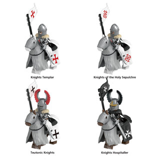 ของเล่นตัวต่อฟิกเกอร์ Knights Templar Hospitaller Teutonic War Horse ขนาดเล็ก G0128