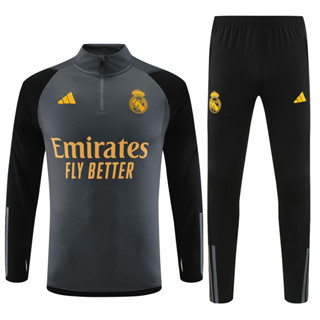 เสื้อกีฬาแขนสั้น ลายทีมฟุตบอล Real Madrid 2023-24 ชุดเหย้า และกางเกง