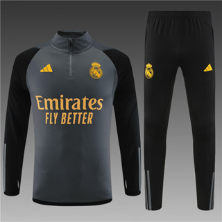 เสื้อกีฬาแขนสั้น ลายทีมฟุตบอล Real Madrid 2023-24 และกางเกง สําหรับเด็ก