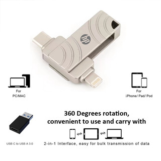 3 in 1 แฟลชไดรฟ์ OTG USB Type C สําหรับ ios Flash Disk Metal Memory Stick Pendrive HP 1TB