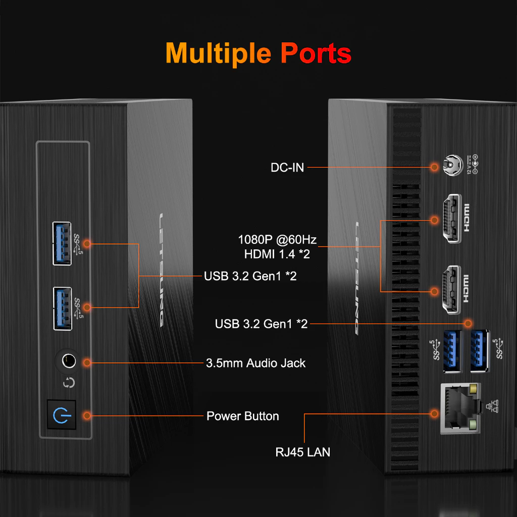 Geekom พัดลมระบายความร้อนคอมพิวเตอร์ Mini PC Mini Air11 SE Intel Celeron N4020C NUC 11 (สูงสุด 2.8GHz) 6GB LPDDR4&128G SSD Windows 11 Pro รองรับ 4K UHD Dual WiFi BT4.2 G thumbnail 4
