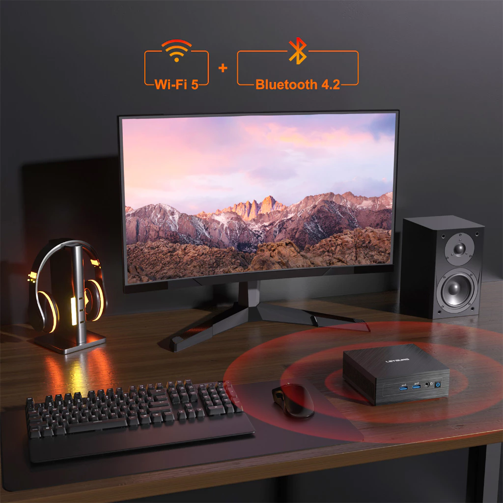 Geekom พัดลมระบายความร้อนคอมพิวเตอร์ Mini PC Mini Air11 SE Intel Celeron N4020C NUC 11 (สูงสุด 2.8GHz) 6GB LPDDR4&128G SSD Windows 11 Pro รองรับ 4K UHD Dual WiFi BT4.2 G thumbnail 6