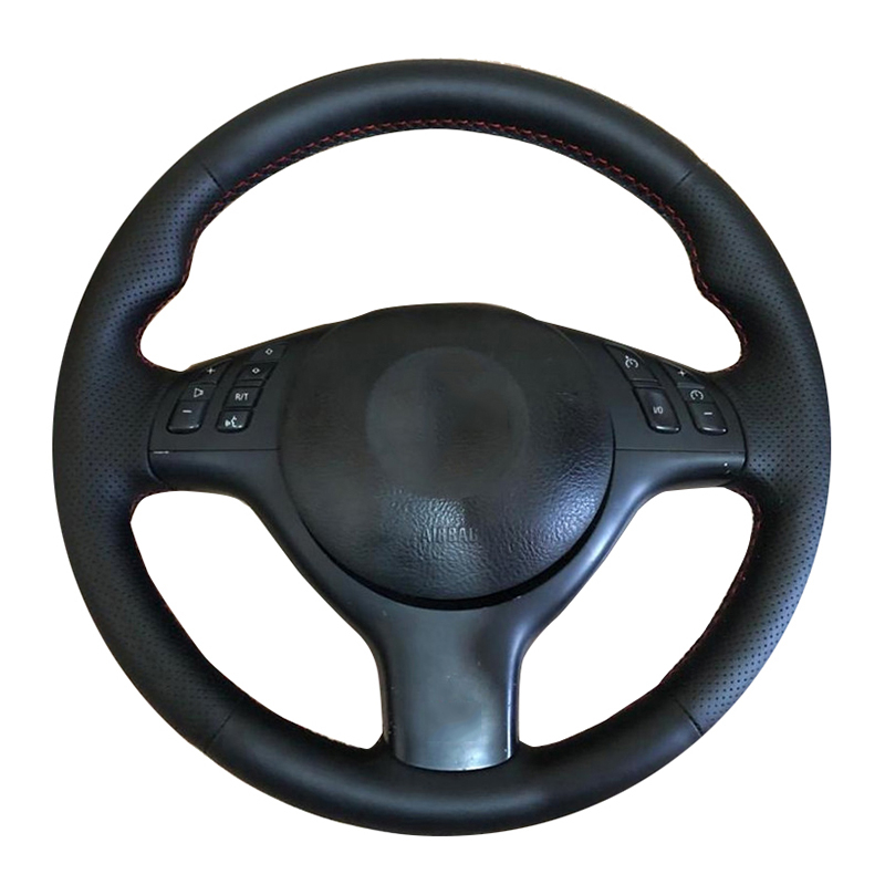 ปลอกหนังหุ้มพวงมาลัยรถยนต์ แฮนด์เมด DIY สําหรับ BMW E46 E39 330i 540i 525i 530i 330Ci M3 2001-2014