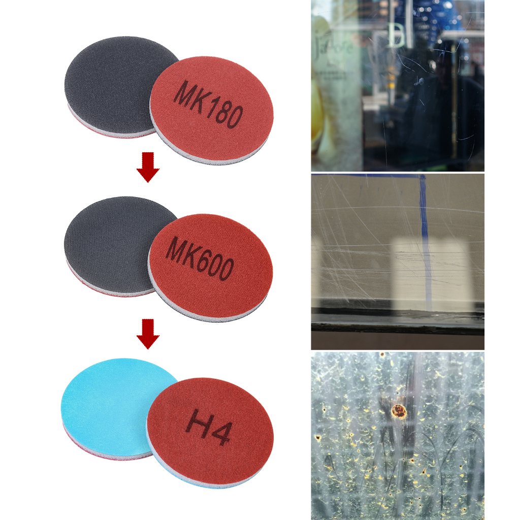 แผ่นกระดาษทรายขัดกระจก ไร้ฝุ่น พร้อมตะขอ และห่วงฟองน้ํา สําหรับขัดตัวรถยนต์ ไม้ ผนังแห้ง โลหะ กระจก - รูปที่ 3