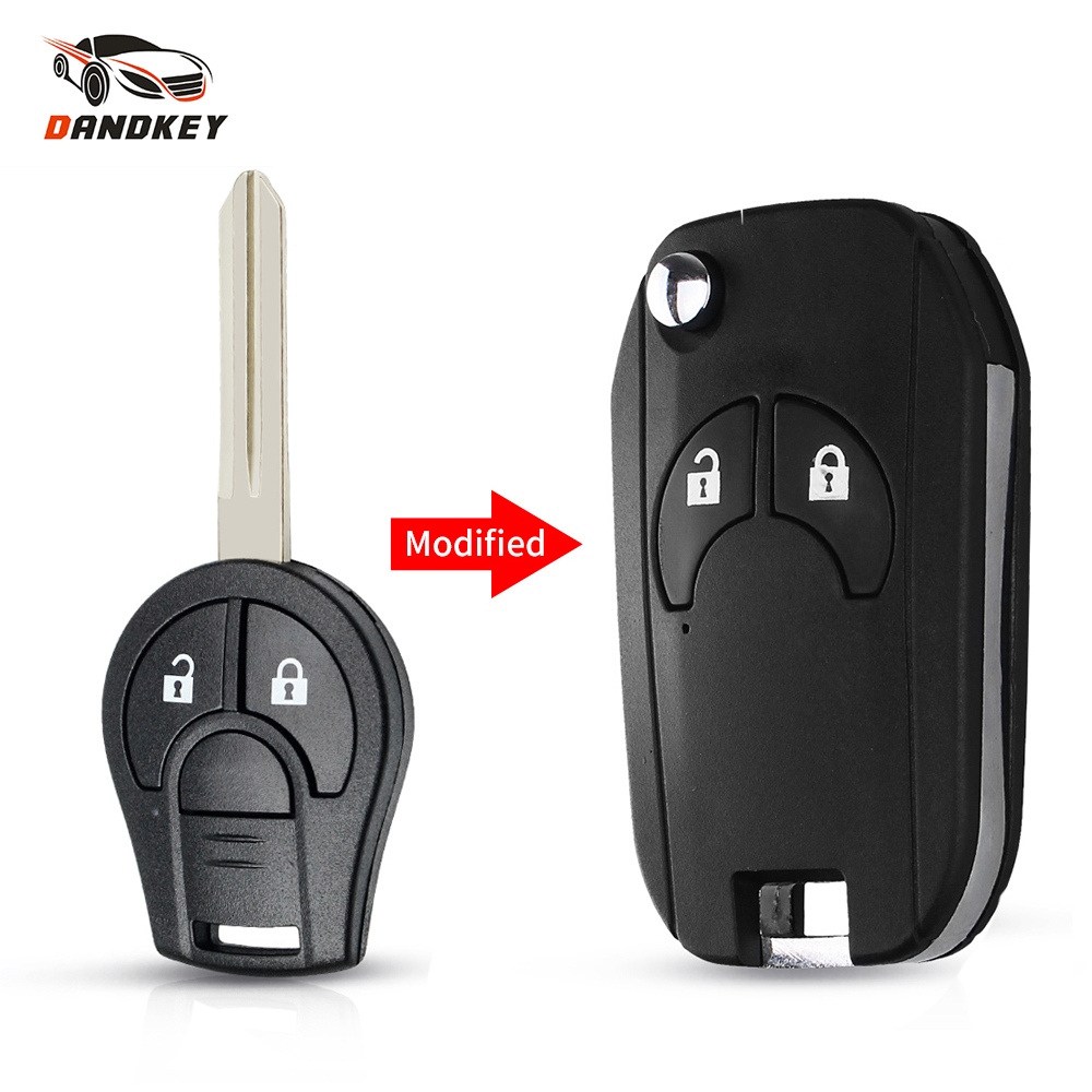 Keyyou เคสรีโมตกุญแจรถยนต์ แบบฝาพับ 2 3 4 ปุ่ม สําหรับ Nissan Sylphy Cube Juke Rogue Micra Qashqai Altima Maxima Sentra Versa