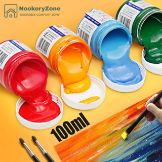 NookeryZone สีอะคริลิค Color Selected ขนาด 100ml สีสีสำหรับเด็กและผู้ใหญ่สำหรับผ้า/เสื้อผ้า/เล็บ/ผ้าใบ/ หิน ภาพวาดกันน้ำ