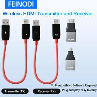 Feinodi อะแดปเตอร์รับส่งสัญญาณ HDMI ไร้สาย 1080P สําหรับประชุม ห้องเรียน โทรศัพท์มือถือ ฉายภาพหน้าจอ