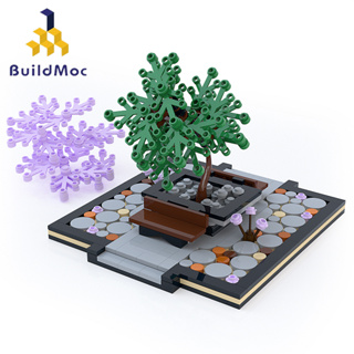 Buildmoc บล็อกตัวต่อไม้กระถางต้นไม้ ขนาดเล็ก ลายดอกไม้ 325 ชิ้น ของเล่นเสริมการเรียนรู้เด็ก