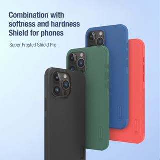 Nillkin For iPhone 15 Pro Max/iPhone 15 Plus/iPhone 15/15 Pro Frosted Shield Pro Plastic PC TPU Shockproof Anti-Drop Back Cover Phone Case Casing Protective Shell