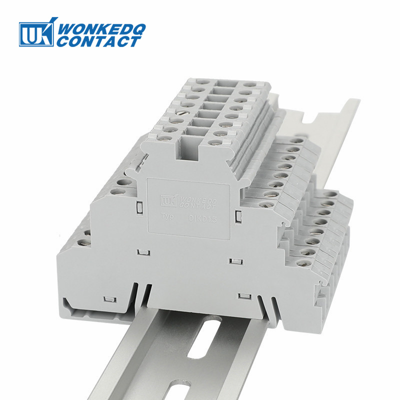 Dikd1.5 สามระดับ Din Rail Terminal Block Triple 3 ชั้น 2.5mm2 Sensor Actuator Connector DIKD 1.5