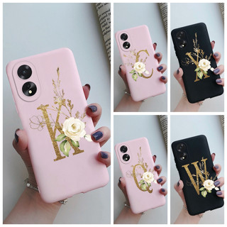 เคสโทรศัพท์ ซิลิโคนนิ่ม ผิวด้าน กันกระแทก ลายตัวอักษร แฟชั่น สําหรับ OPPO A38 4G