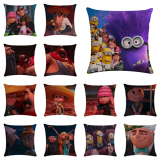 ปลอกหมอนผ้าลินิน ลาย Despicable Me ขนาด 45x45 ซม. สําหรับตกแต่งบ้าน รถยนต์