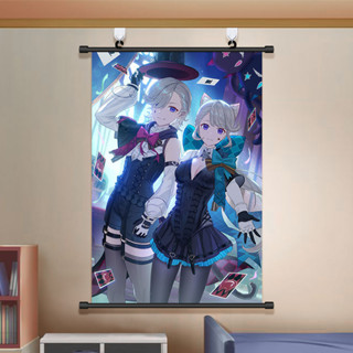 โปสเตอร์ผ้า ลายเกม Genshin Impact Lyney Lynette สําหรับตกแต่งผนังบ้าน ของขวัญคอสเพลย์