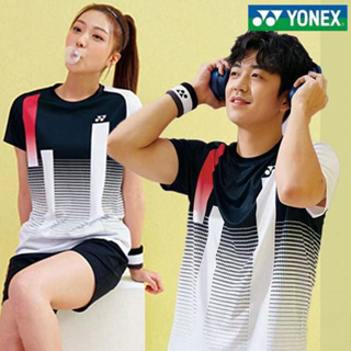 Yonex แบดมินตัน แห้งเร็ว ฝึกซ้อม แขนสั้น เทนนิส วิ่ง ฟิตเนส เสื้อ สําหรับผู้ชาย และผู้หญิง