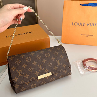 Lv กระเป๋าสะพายไหล่ลําลอง แต่งสายโซ่คล้อง แฟชั่นยอดนิยม