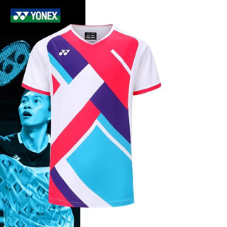 Yonex ชุดกีฬาแบดมินตัน คอกลม แขนสั้น แบบแห้งเร็ว สําหรับผู้ชาย และผู้หญิง