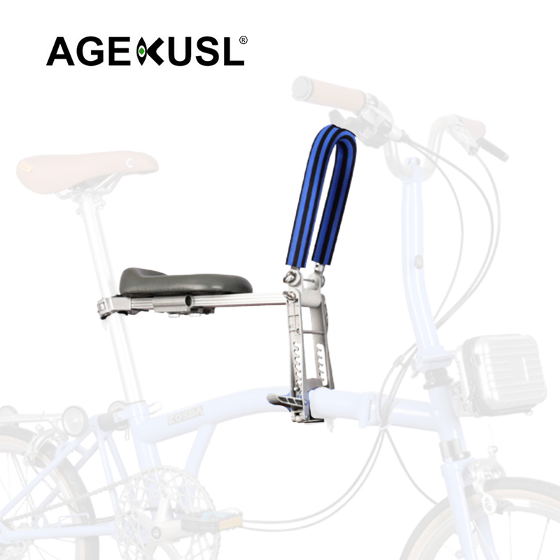 AGEKUSL จักรยานที่นั่งเด็กความปลอดภัยพับได้ Quick Release ด้านหน้า Mount จักรยานเด็กอาน Pad เบาะ
