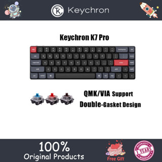 Keychron K7 Pro QMK/VIA คีย์บอร์ดเมคคานิคอลไร้สาย 68 คีย์ แบบบางเฉียบ