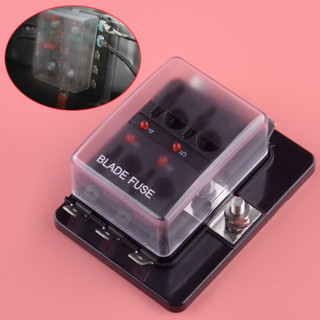 กล่องฟิวส์ไฟเตือน LED 6 ทาง 10-32V สําหรับรถยนต์ เรือ