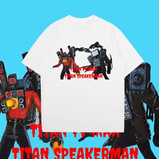 TITAN MOTIF TV MAN T-Shirt SKIBIDI TOILET เสื้อยืด ผ้าCotton 100% ราคาถูก