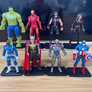 ฟิกเกอร์ The Avengers Super Hero Hulk Iron Man Captain America Thor Black Widow Hawkeye Loki ขนาด 10 ซม. ของเล่นสําหรับเด็ก 8 ชิ้น ต่อชุด