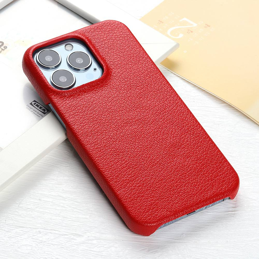 ซองหนัง PU Litchi Grain สําหรับ iPhone 16 15 14 12 13 Pro Max ฝาครอบกันกระแทกแบบแข็ง