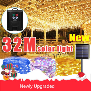 【ใหม่】สายไฟหิ่งห้อย Led 8 โหมด พลังงานแสงอาทิตย์ กันน้ํา สําหรับตกแต่งสวน บ้าน ในร่ม กลางแจ้ง