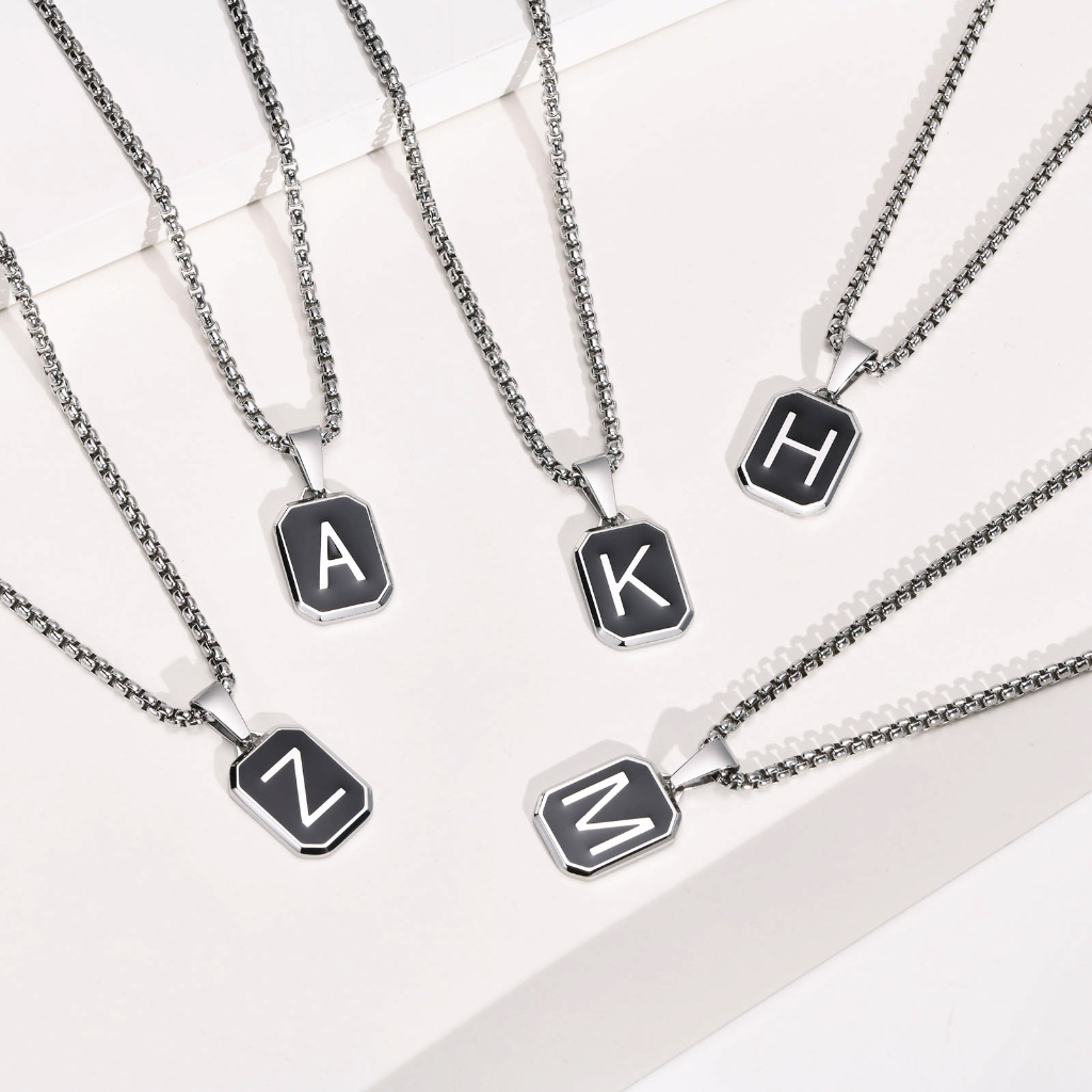Vnox สร้อยคอโซ่ สเตนเลส จี้ตัวอักษร A-Z ไม่จางหาย เรียบง่าย เครื่องประดับแฟชั่น สําหรับคู่รัก เป็นของขวัญ