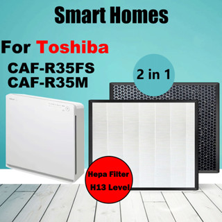 แผ่นกรองฝุ่น กําจัดกลิ่น แบบเปลี่ยน สําหรับเครื่องฟอกอากาศ Toshiba CAF-R35FS CAF-R35M