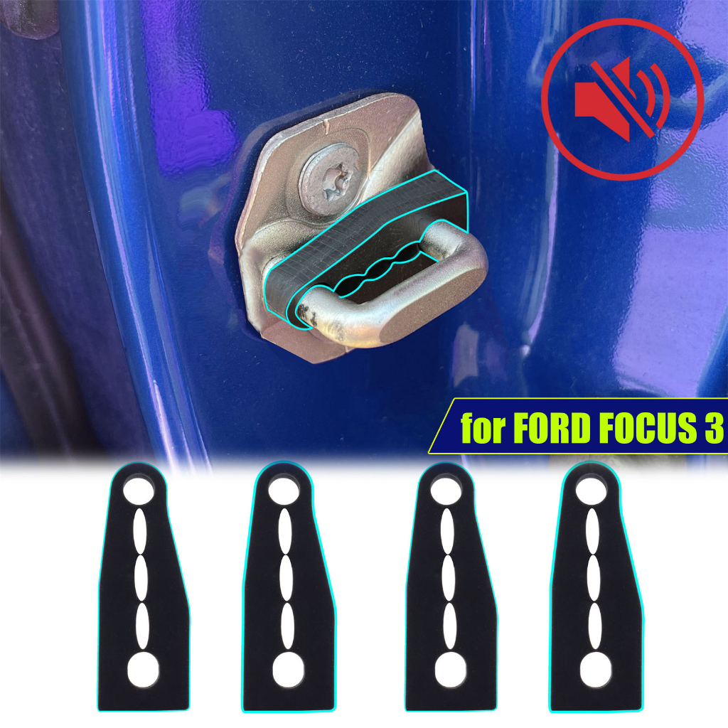 Ford แผ่นกันเสียงประตูรถยนต์ บัฟเฟอร์กันชนประตูรถยนต์ กันกระแทก สําหรับ Ford Focus 3 Escape Edge Fiesta 4 ชิ้น
