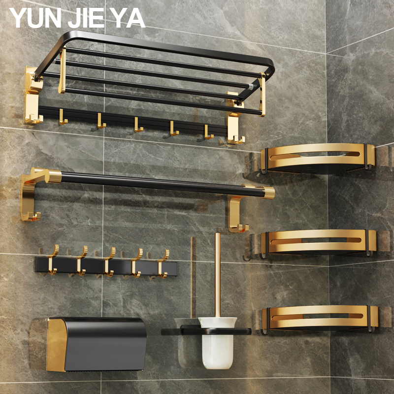 YUN JIE YA ชั้นวางของในห้องน้ํา ชั้นวางผ้าขนหนู  ที่แขวนกล่องกระดาษ อุปกรณ์เสริม