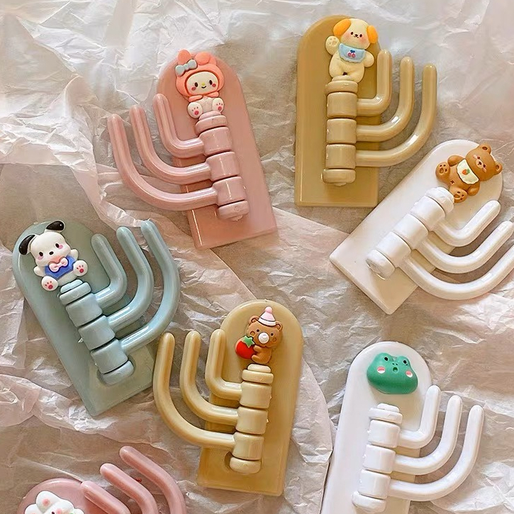 DDORIA น่ารักการ์ตูน Wall Hook นวัตกรรมน่ารักสัตว์กาวเด็ก สำหรับหอพัก
