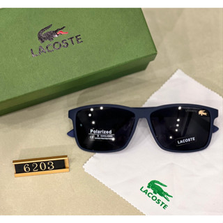 Lacoste แว่นตากันแดด เลนส์โพลาไรซ์ กรอบขนาดเล็ก ป้องกันรังสียูวี สไตล์อิตาลี สําหรับผู้ชาย และผู้หญิง