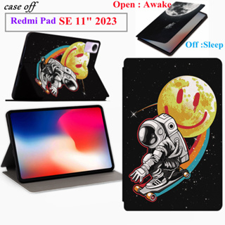 For Xiaomi Redmi Pad SE Tablet Holder 11 Inch Tablet Leather Case Fabric material Bracket Cute Pattern Case Sweat Proof Non-Slip Leather Stand Flip For Redmi Pad SE 2023