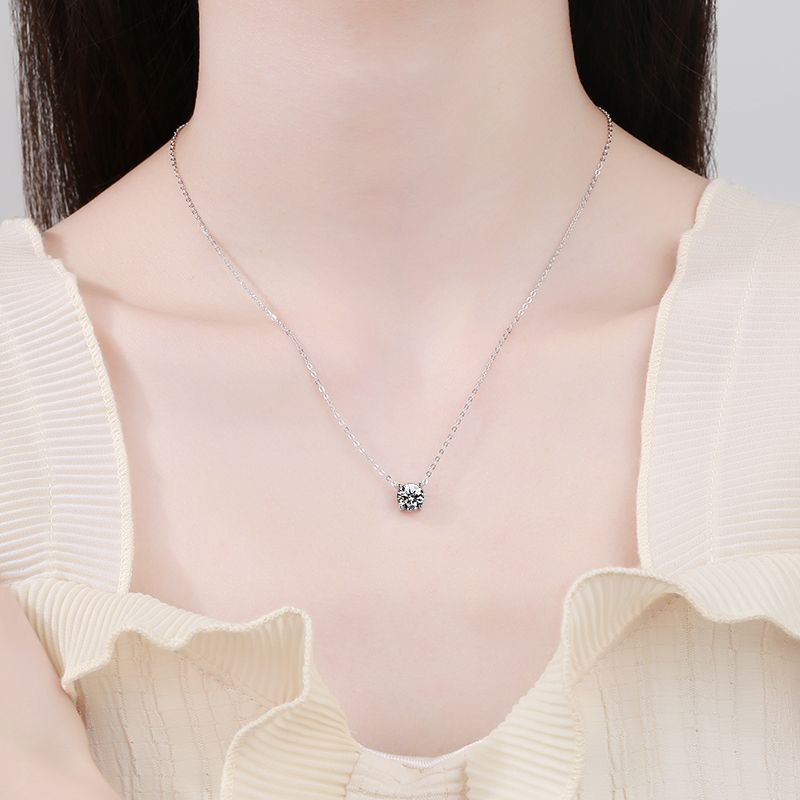 Moissanite จี้ Claw CHAIN จี้สี่กรงเล็บ Moissanite จี้เงินสเตอร์ลิงจี้ Claw CHAIN เงินสเตอร์ลิง Mois
