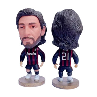 Soccerwe ตุ๊กตาฟิกเกอร์ AC Milan 21 Andrea Pirlo ขนาด 7 ซม. สีดํา สําหรับเก็บสะสม