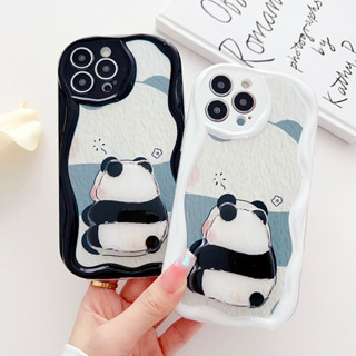 Dd เคสโทรศัพท์มือถือ ลายการ์ตูนหมีน่ารัก สีดํา และสีขาว สําหรับ Apple iPhone 13 12 Promax XS 13 Promax 78 Plus 14 Promax 7 8 15pro