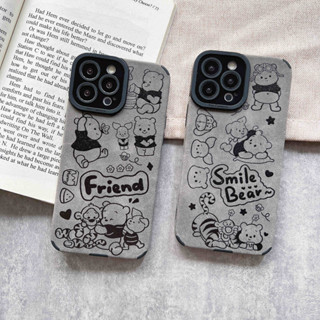 เคสโทรศัพท์มือถือ ลายการ์ตูนหมีพูห์น่ารัก สําหรับ เคส iPhone 15 plus 15 pro max 14 plus 14 pro max 11 pro max 12 pro 13 pro max case