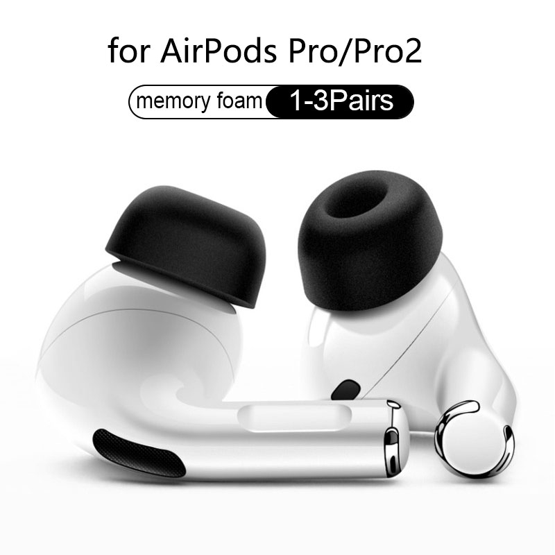 แผ่นโฟมเมมโมรี่ แบบนิ่ม ป้องกันเสียงรบกวน แบบเปลี่ยน สําหรับ AirPods Pro Pro2 1:1 S M L Apple Air Pods Pro 3 คู่