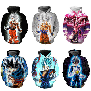 เสื้อแจ็กเก็ตกันหนาว มีฮู้ด ลายการ์ตูน Dragon Ball Z Super Saiyan Goku สไตล์ญี่ปุ่น