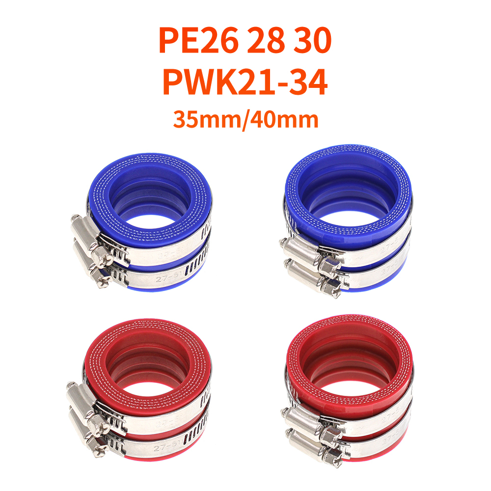 ท่อไอดีคาร์บูเรเตอร์ยาง ซิลิกา ขนาด 35 มม. 40 มม. Inlet ท่อไอดีอุปกรณ์เสริมสำหรับ TM TMX KTM KR PE NSR PWK KEIHIN อะแดปเตอร์ยางคาร์บูเรเตอร์ รถจักรยานยนต์คาร์บูเรเตอร์ยางอะแดปเตอร์ อะแดปเตอร์ยางคาร์บูเรเตอร์ PWK 21-34 มม.