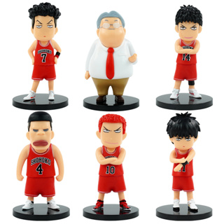 โมเดลฟิกเกอร์ PVC อนิเมะ Slam Dunk Sakuragi Hanamich Rukawa Kaede Anzai Yoshimitsu Akagi Takenori Q Version ขนาด 9-10 ซม. ของเล่นสําหรับเด็ก 6 ชิ้น ต่อชุด